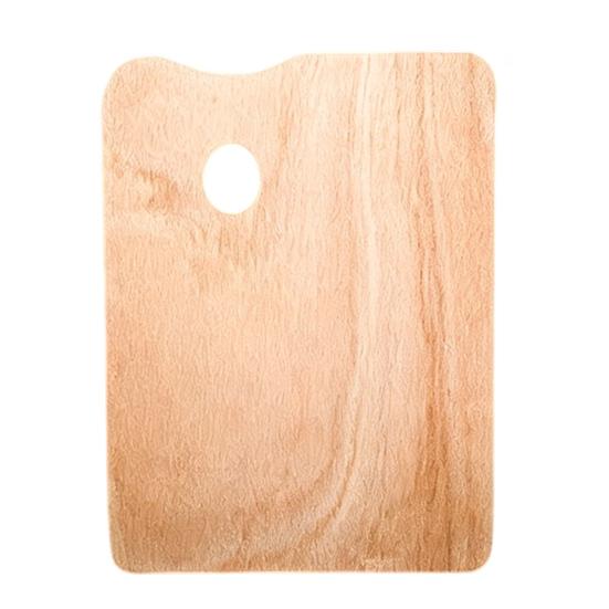 Durable Beech Wood Palette Wooden Paint Palette, Square Oval Shaped Artist Painting Tray with Large Thumb Hole for Acrylic Watercolor Oil Paint,