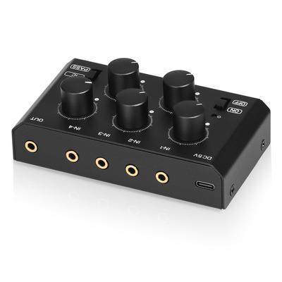 Мини-портативный стерео микшерный пульт Pro Audio, пассивный, для живых выступлений и студии, 4-канальный, 3.5 мм (XX-MC5-BX)
