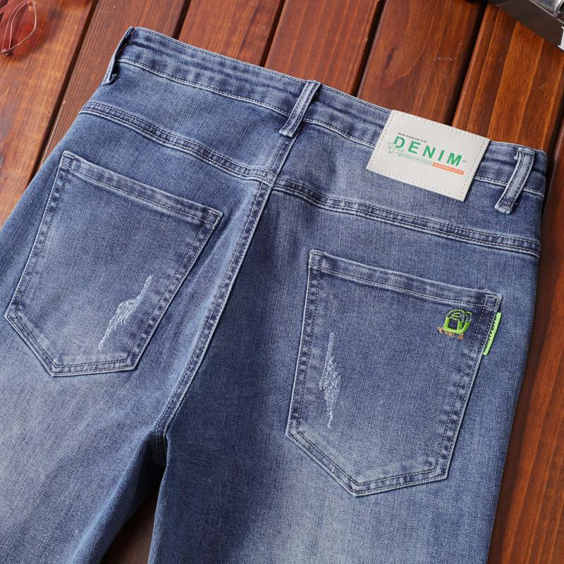Корейские мужские узкие прямые эластичные джинсы - мода весна/осень