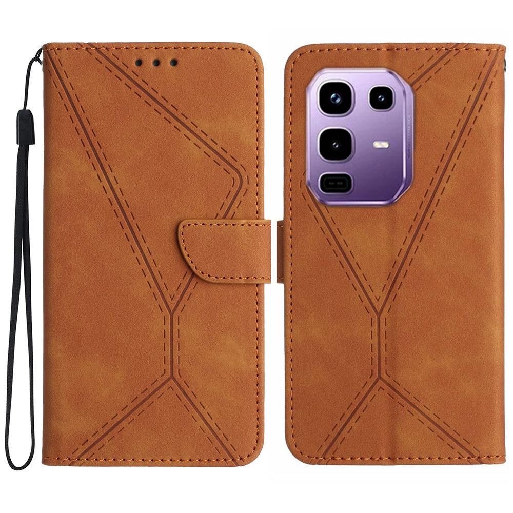 For Infinix Note 50x 5G Case Skin Touch Lines Imprinted PU Leather Flip Phone Cover