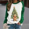 Cartoon Cat Round Neck Sweater Printed Women's Autumn Raglan Sleeve Cartoon Casual Round Neck Sweater Casual Pullover Top