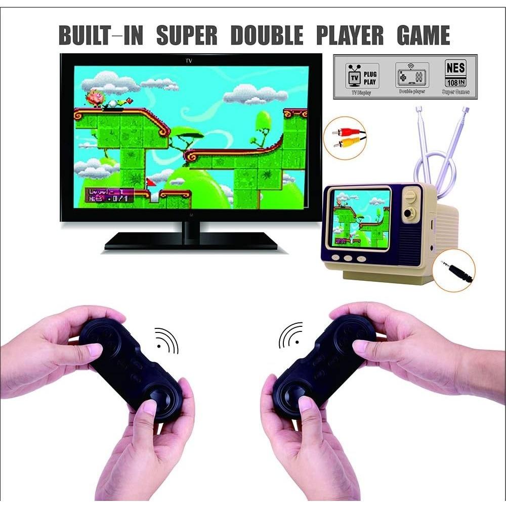 Retro TV Handheld Game Console, 108 Free Classic FC Games, Support for Connecting To TV, Portable Video Game Gifts, Retro Toys for Ages 4-12 90s