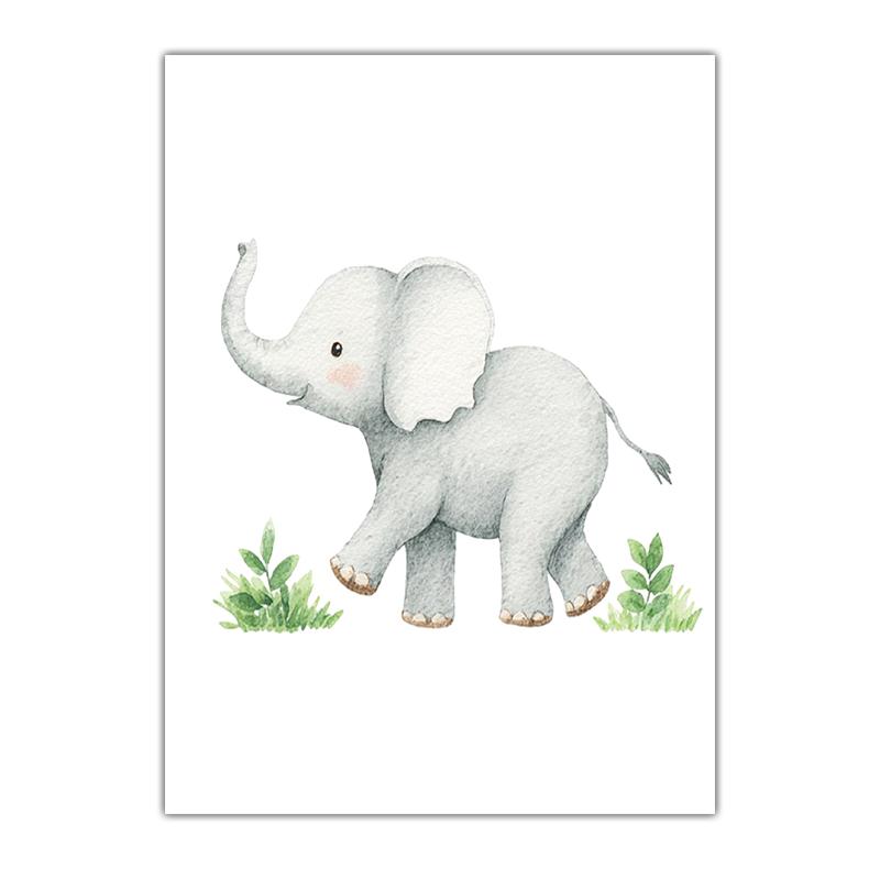 Nursery Wall Art, Cute Baby Cheetah Canvas Painting, Minimalist Animal Poster Print for Kids Boy Girl Bedroom Decor
