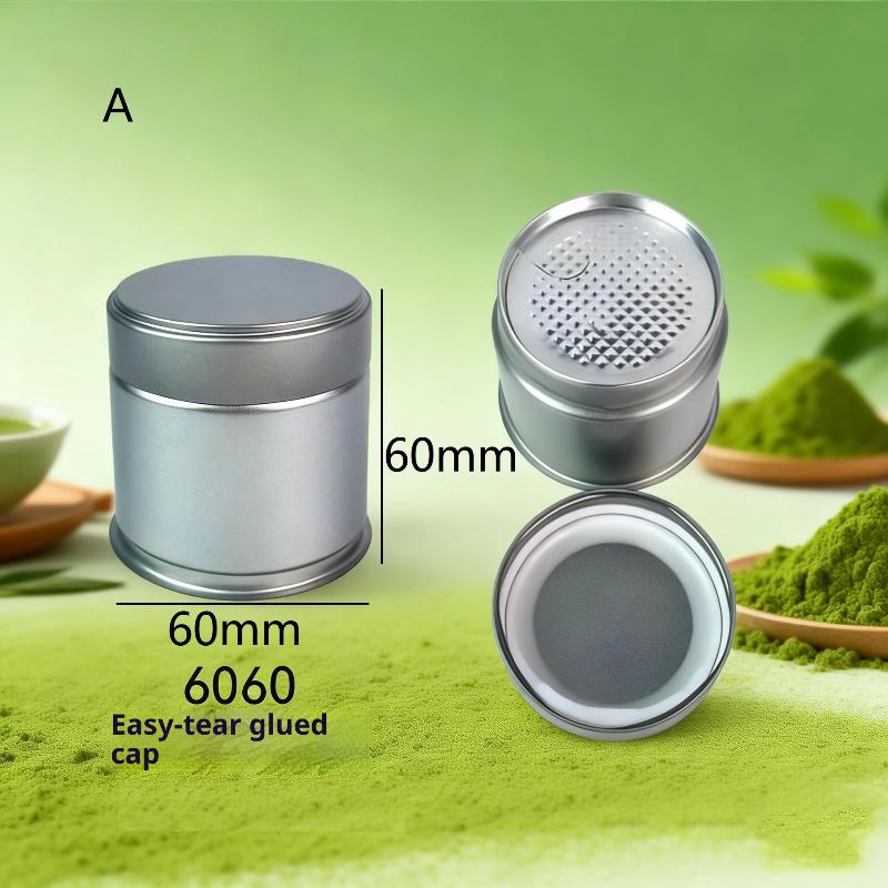 Moistureproof Matcha Powder Can 1 Pcs Thick Tinplate Sealed Mini Jar Portable Leakproof Spice Tea Storage for Travel