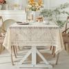 Французская Высокая Мода Бежевая Тканая Пасторальная Скатерть Мат для Кофейного Столика Прямоугольная Скатерть для Обеденного Стола Скатерть для Десертного Стола