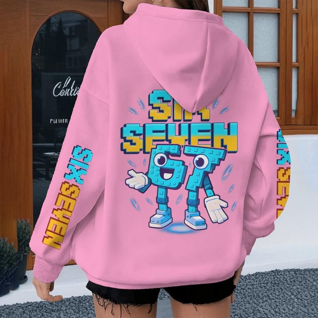 Y2K Six Seven Meme Gaming Hoodies Men Women Long Sleeve Hoody Printed with Six Seven Casual Streetwear Unisex Clothing