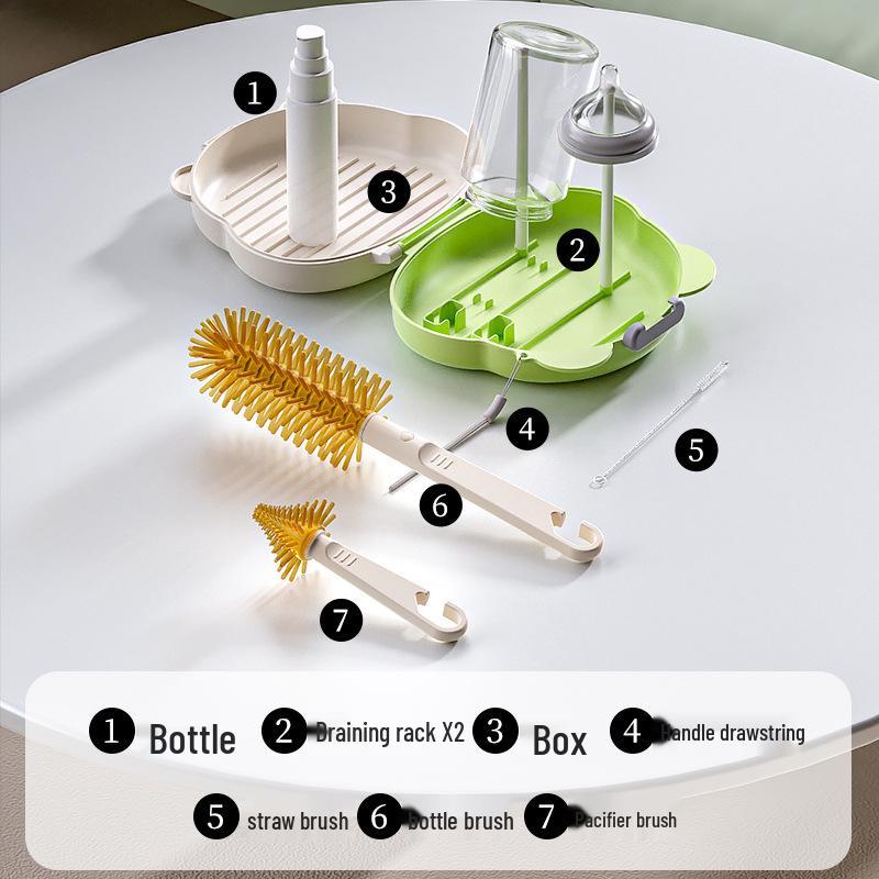 Портативный силиконовый набор для чистки детских бутылочек и сосок
