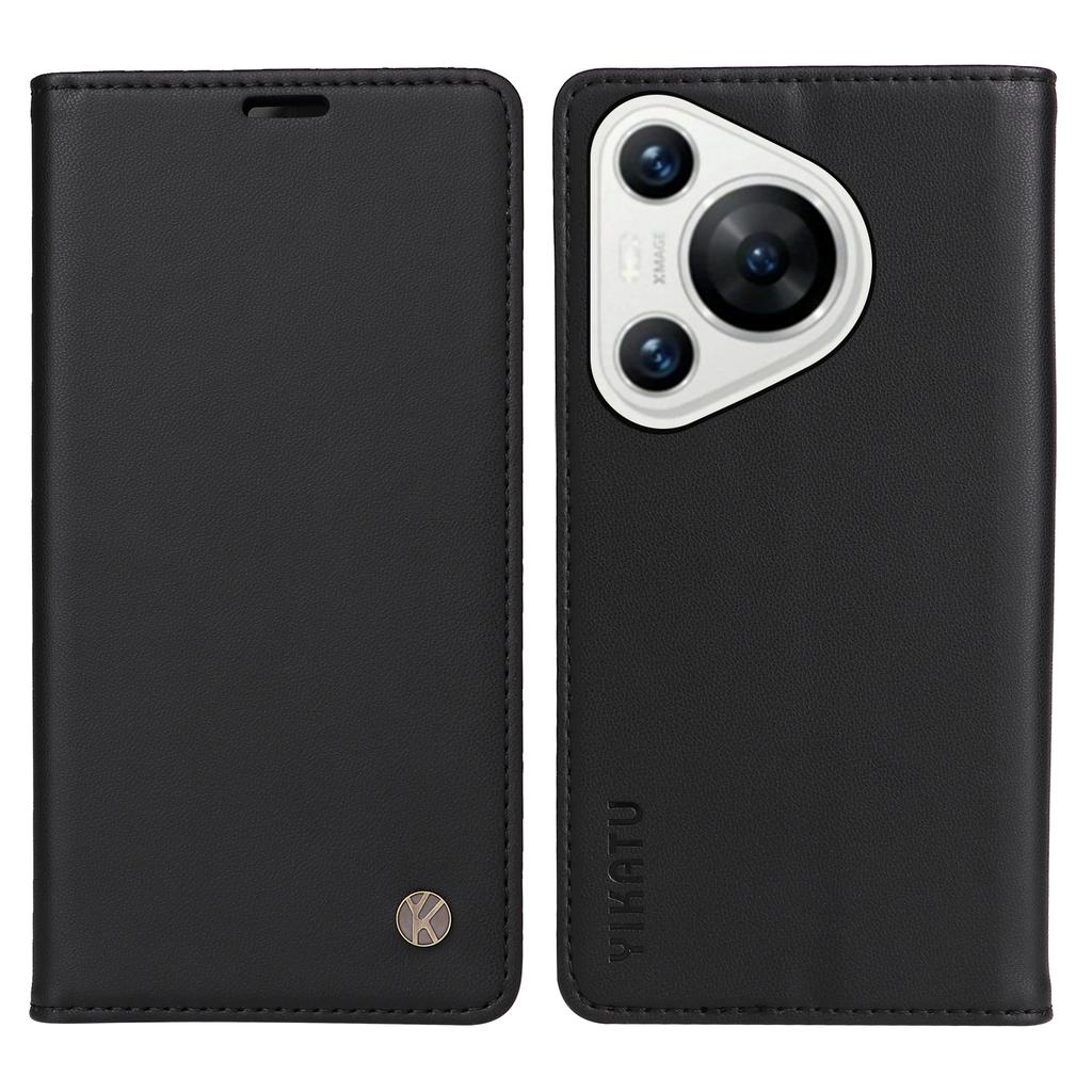 YIKATU YK-001 Для Huawei Pura 70 Чехол Кожаный Чехол для Телефона Отделение для Карт Подставка Сильный Магнитный