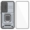 For iPhone 17 Pro Max Magnetic Case with Folding Kickstand/Ring Holder TPU + PC Phone Back Cover