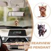 Автомобильный кулон, подвесное украшение с цепочкой, реалистичное животное в форме кошки, 2D-подвеска, зеркало заднего вида, подвесной декор, автомобильные аксессуары
