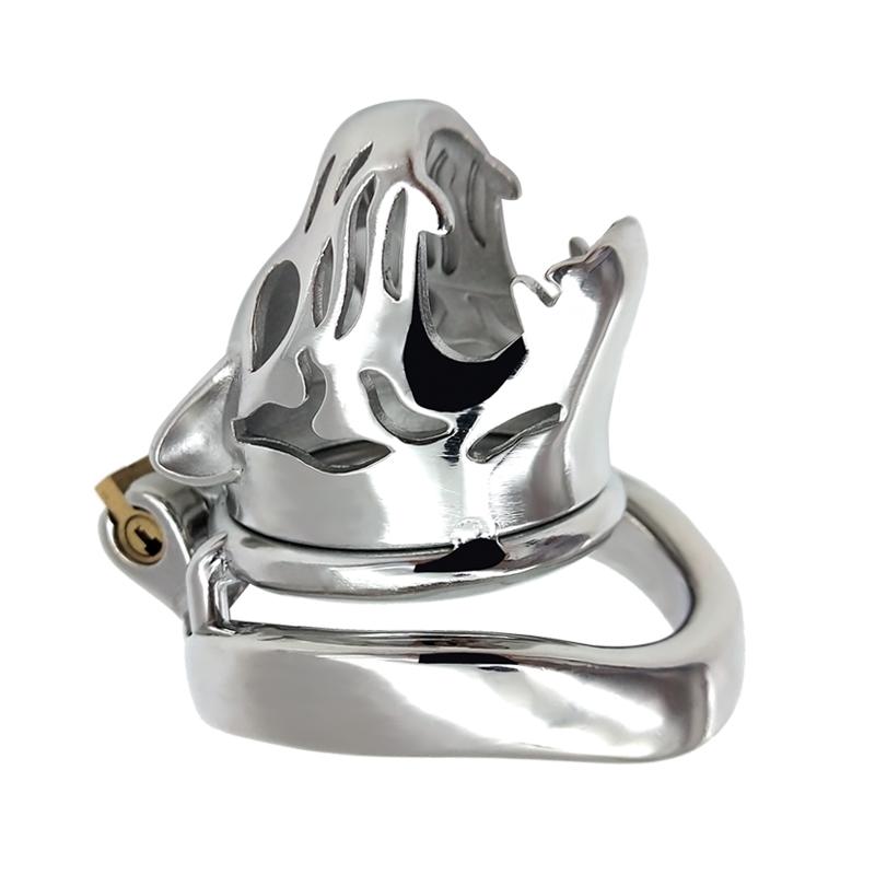 Hot Selling 304 Stainless Steel Couple Fetish Male Chastity Devices Imitated tiger Cock Cage Penis for Man