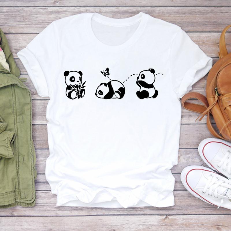 Футболка, модная футболка, одежда, повседневная, Sweet Love, панда, весна, с коротким рукавом, женская футболка с принтом, летняя женская футболка с рисунком