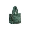 COACH 28 Classic old flower print zipper closure shearling tote bag tote bag shopping bag shoulder crossbody handbag large size women's green
