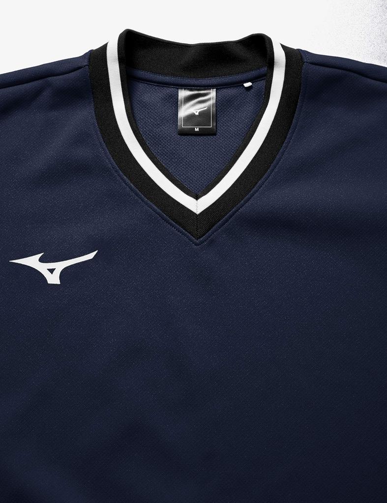 Mizuno Теннисная одежда Толстовка V-образный вырез Плотная впитывающая пот Быстросохнущая эластичная унисекс 62JC8002 Платье Темно-синее Япония M (эквивалент японского размера M)