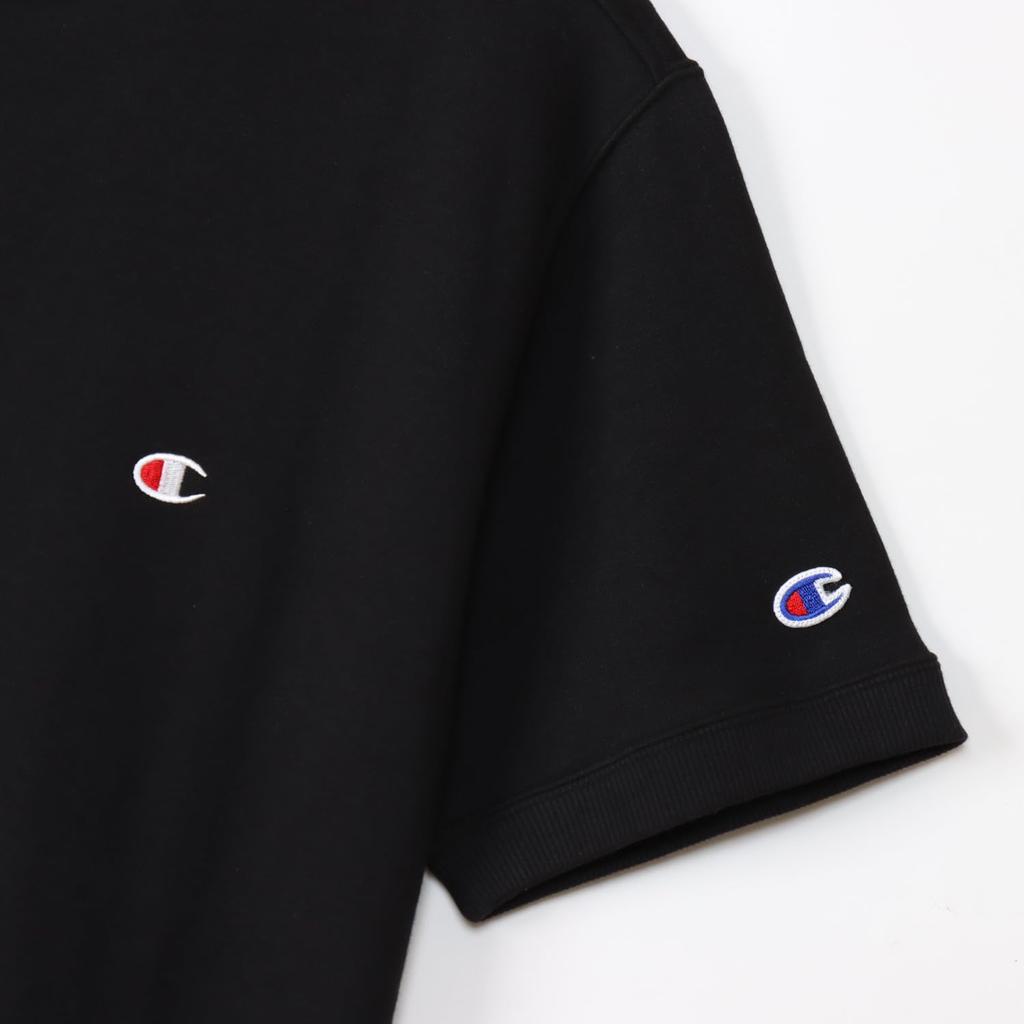 Короткая толстовка One Point с коротким рукавом и круглым вырезом Basic 2XL [Champion], рукав, флис, логотип, толстовка, C3-Z020, мужская, черная,