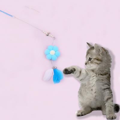 Популярная фея палочка цветок дразнящая кошка палочка царапающая ручная звучащий колокольчик кошка интерактивные самовозбуждающиеся игрушки