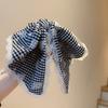Early Spring New Arrival Charming Plaid Bow Hair Clip for Ponytail with Delicate Lace Edge
