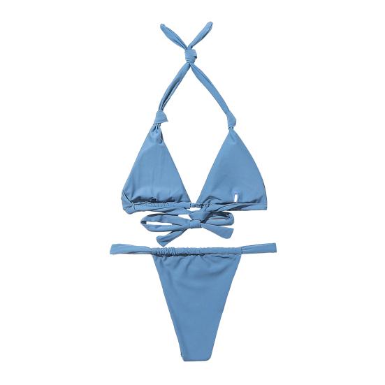 2Pcs/Set Women Bikini Set Halter Padded Wireless Bikini Bra High Waist Swimming