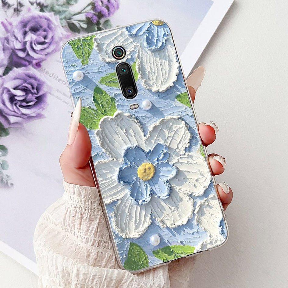 For Xiaomi Mi 9T Case Fashion Flower Shockproof Cover For Xiaomi Mi 9T Pro Redmi K20 Funda For RedmiK20 Pro Mi9T Silicone Bumper