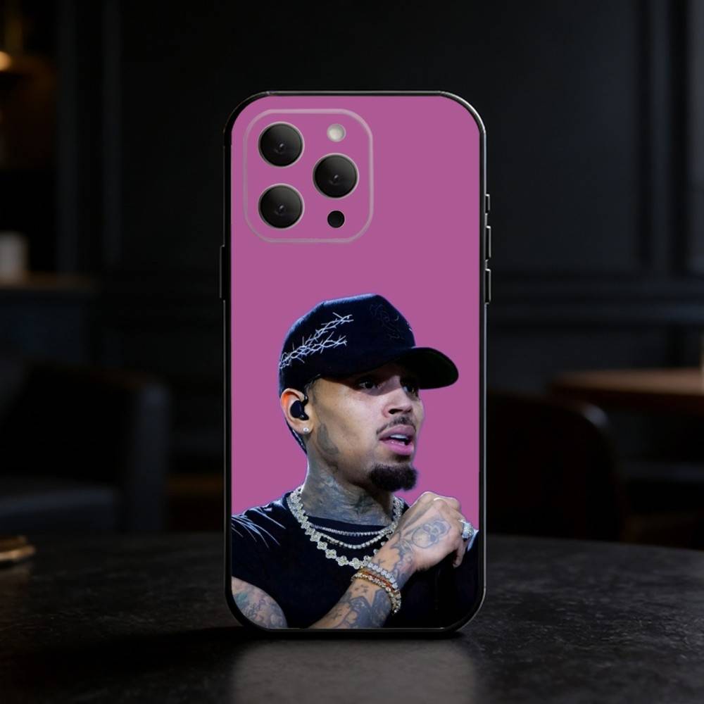 C-Chris Brown A-American Rapper Phone Case For iPhone 17,16,15,14,13,12,11 Plus,Pro Max,SE4Soft Silicone Black Cover