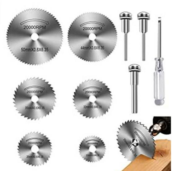 High-Speed Steel Saw Blades Set for Woodworking - Small, Thin Cutting Blades for Electric Grinders and Drills