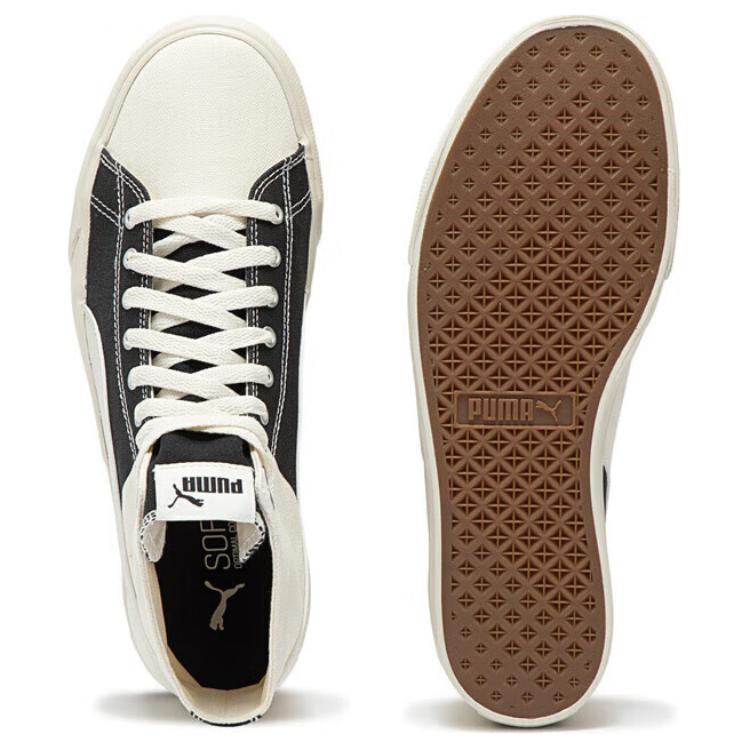 Puma Bari Fashion Удобные Прочные Дышащие Канвасовые Кроссовки Средней Высоты Унисекс Белый Черный 399317-01