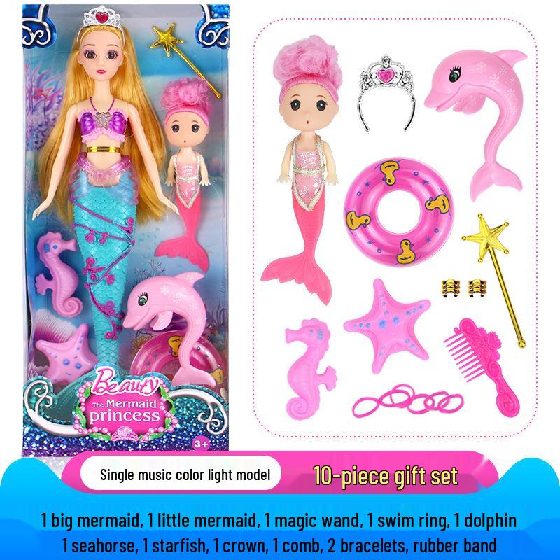 Набор кукол «Принцесса-русалка» для ролевых игр со светом и музыкой – Идеальный подарок на день рождения для девочек