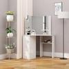VidaXL Corner Dressing Table Cosmetic Makeup Table White