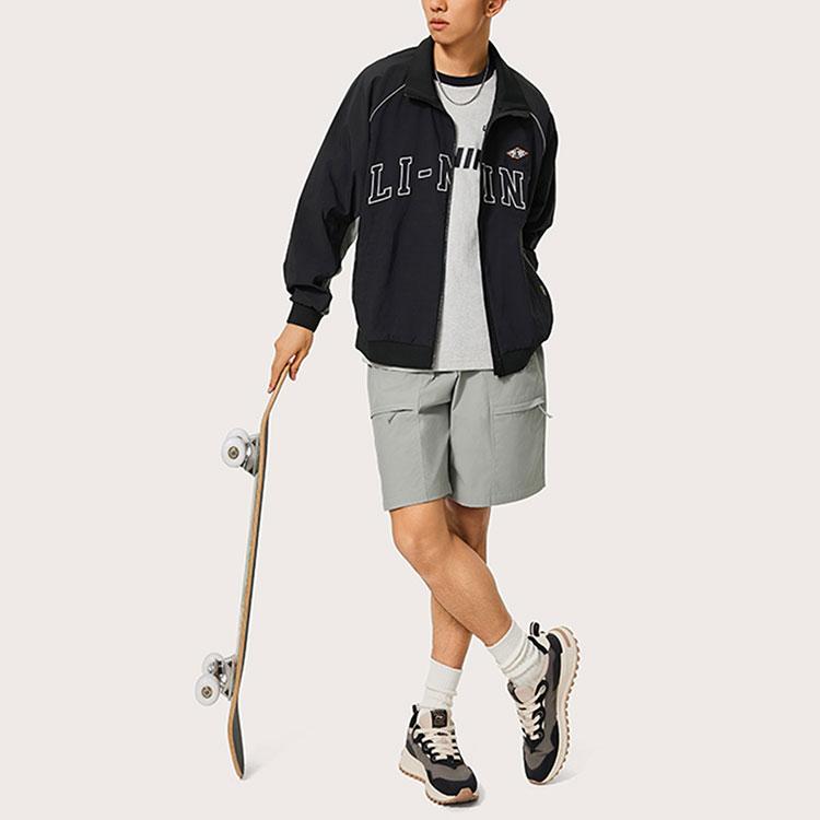 Li Ning Sports Lifestyle Series однотонные шорты средней посадки со шнурком удобные универсальные прямые повседневные шорты мужские шорты AKSU533-4