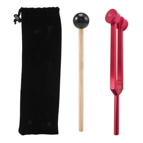 128 Hz Tuning Fork Metal Sound Vibration Tool for Relaxation And Body Awareness Easy to Use Tuning Fork with Mallet And Storage Pouch