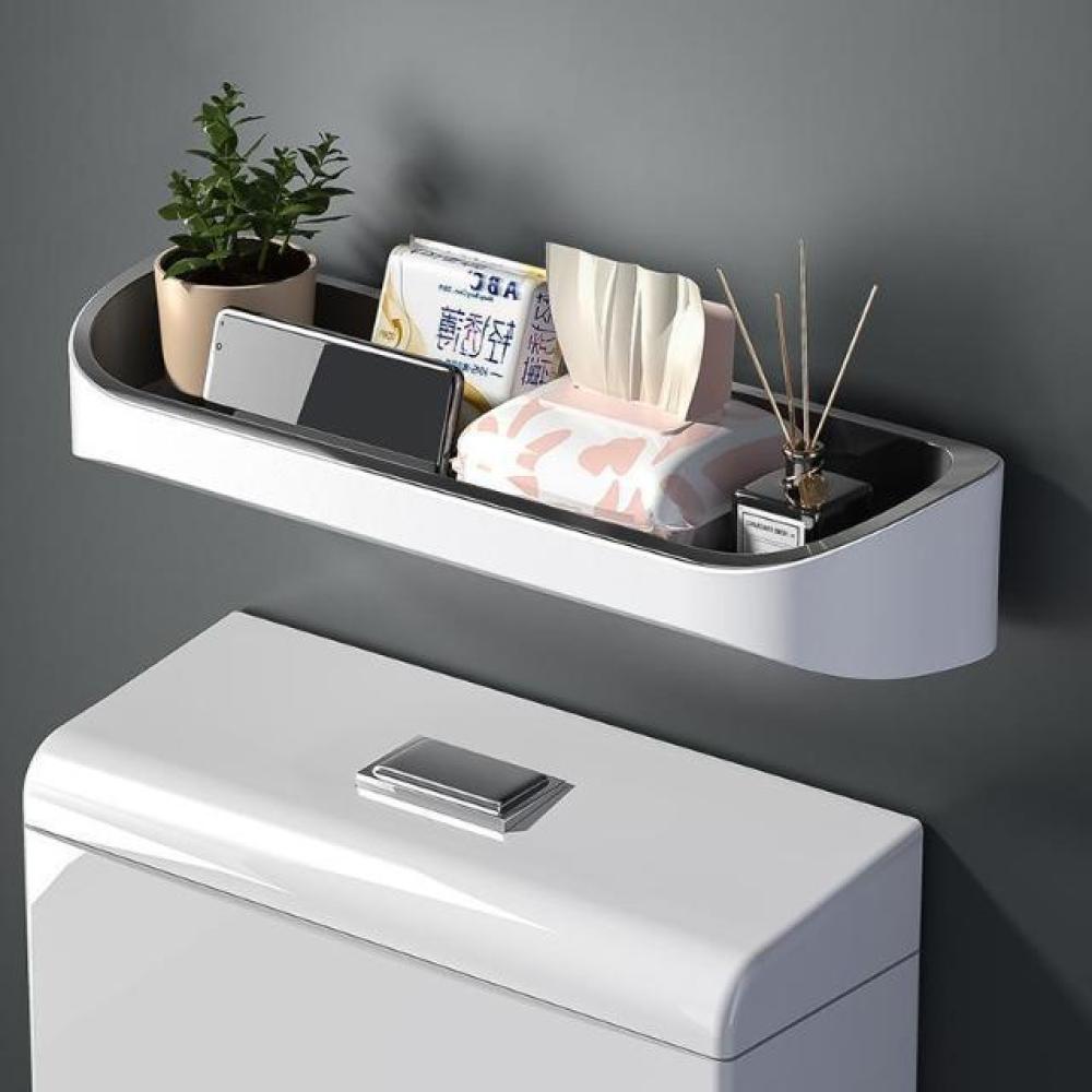 Полка для унитаза, настенная, многофункциональная, туалетные принадлежности для ванной комнаты, большая неперфорированная полка для хранения в ванной комнате