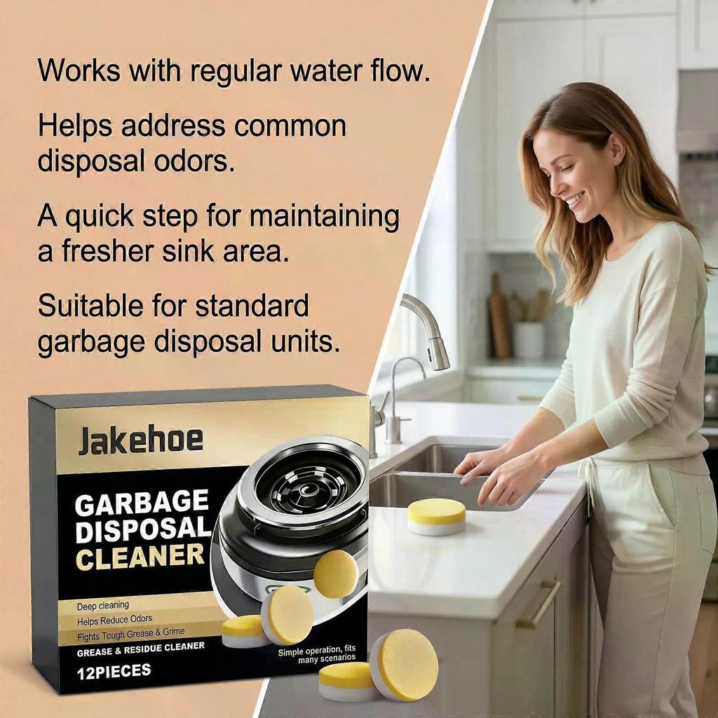 Garbage Disposal Cleaner Tablets, Sink Odor Eliminator, Deep Clean Grease & Grime for Kitchen Disposals