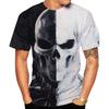 Fashionable Men's Short Sleeved 3D Digital Printed Skull Pattern T-shirt Trendy Versatile Top