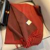 Thickened and Widened 100 Wool Scarf Women's Winter Ankola Red Thickened Warm Knitted Scarf New Gift