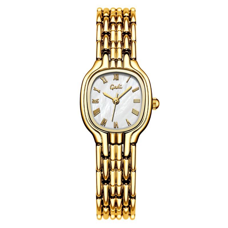 Womens Luxury Small Square Watch Mother-of-Pearl Dial Quartz Bracelet Waterproof Fashion