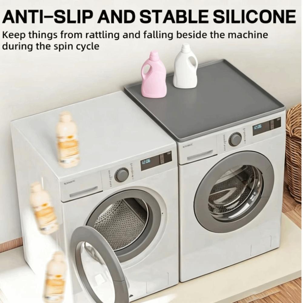 Leak-Proof Anti Slip Washing Machine Drain Tray Extra Thick Silicone Storage Mat  Washing Machine