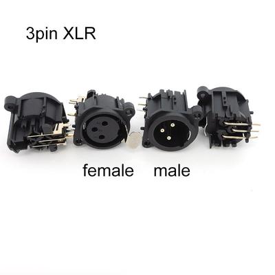 3-контактный разъем XLR Male Female для аудиопанели, крепление на шасси, 3-контактный разъем XLR для подключения питания, адаптер для пайки микрофона и динамика