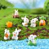 10Pcs/set DIY Fairy Garden Decoration Cartoon Resin Animal Rabbits Miniatures Mini Figures Moss Terrarium Micro Landscape