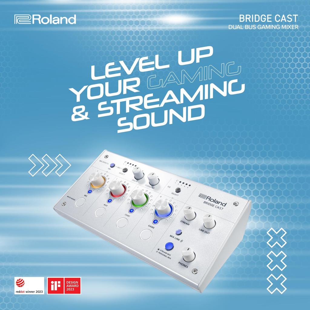 Roland Roland BRIDGE DAC White CAST/Gaming Amplifier/Audio Interface/Distribution/Gaming Mixer/Audio Mixer/Mac/Windows/Bridge Cast/Ice White/Ice