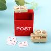 Dollhouse Miniature Letter Box Simulation Furniture Toy Mini Mailbox With Mail Sack Postcard
