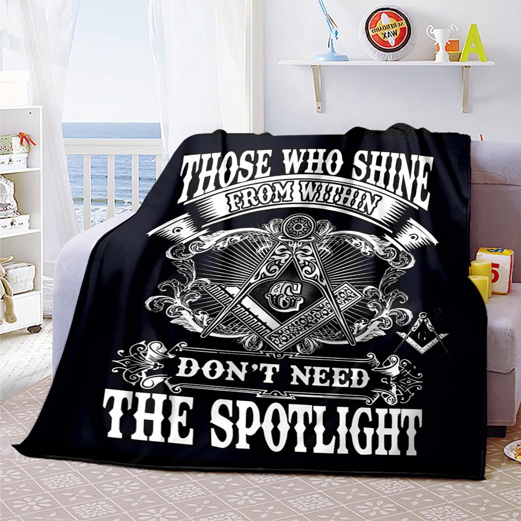 1PC Freemason Poster Masonic Symbols Soft Comfortable Throw Blanket Suitable All Seasons Great Gift Idea Home Office Travel