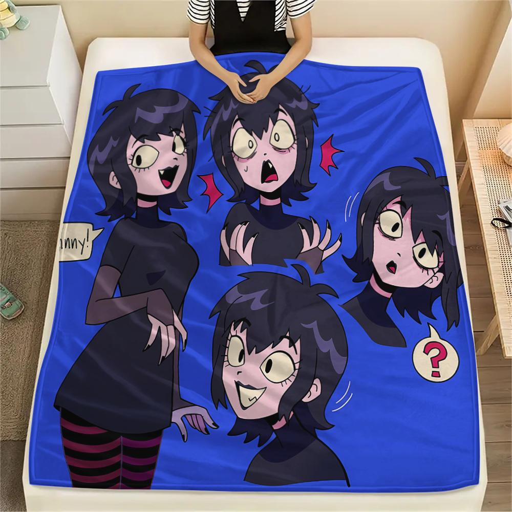 1 шт. Фланелевое одеяло с принтом Мэвис и Дракулы из отеля Трансильвания, Высокое качество, Для всех сезонов, Домашний декор, Тепло и уют, Идеально для рождественских подарков