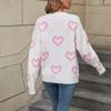 Женский свободный повседневный модный свитер с круглым вырезом и сердечком, вязаный свитер-рубашка