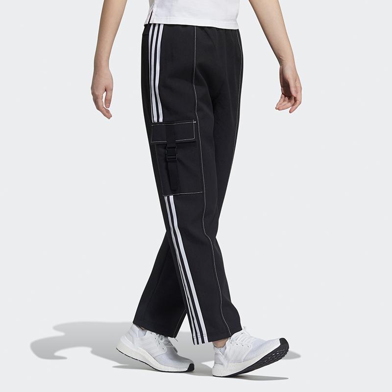 adidas Свободные тренировочные брюки для бега с боковыми карманами, женские брюки черного цвета GT4406