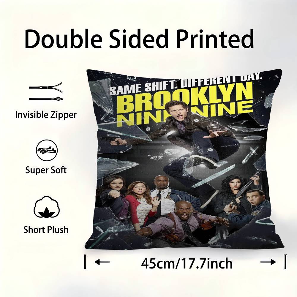 Sitcom BBrooklyn NineNine Pillow Covers Cartoon Sofa Decorative Home Doublesided Printing Short Plush Cute Cushion Cover