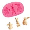 Пасхальная силиконовая форма для выпечки, украшение для торта, корзина с кроликом, цветок, кролик, яйца