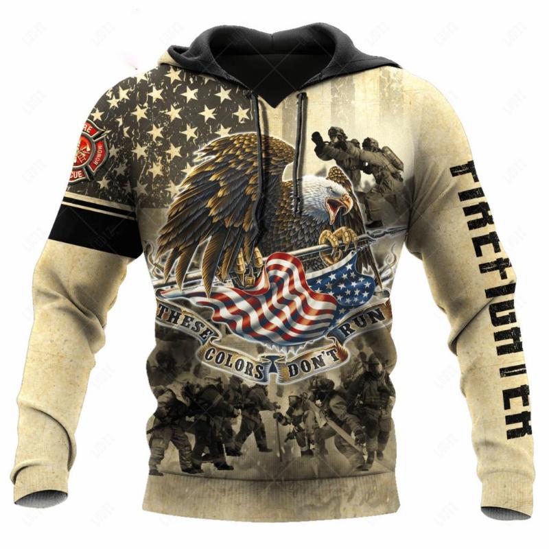 Толстовки с капюшоном Firefighter, мужские толстовки с 3D-принтом, осенние уличные дизайнерские толстовки с длинными рукавами для мужчин