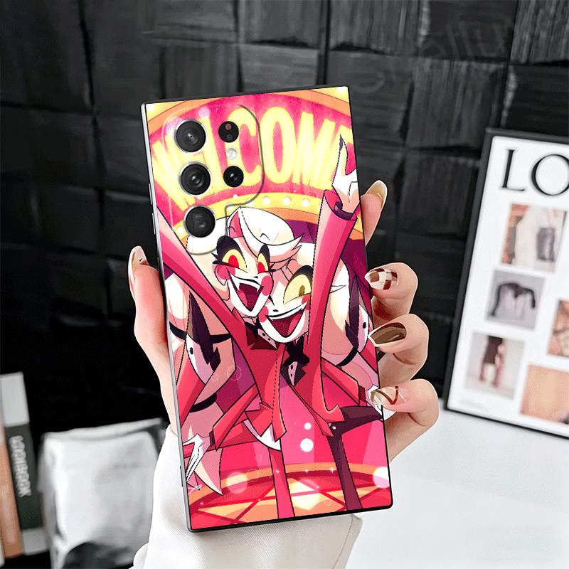Мягкий чехол для телефона Hazbin Hotel Anime для Samsung Galaxy S26 S25 Edge S24 Ultra S23 Plus S22 S21 FE S20 Черная задняя крышка