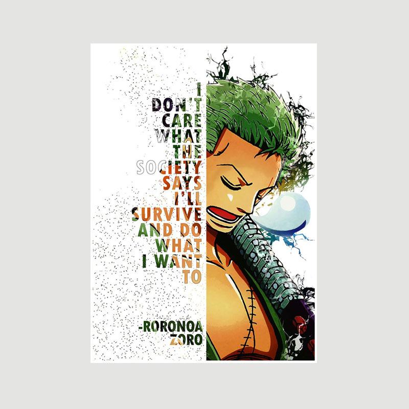 Винтажный вдохновляющий постер с цитатой Аниме Finger Luffy Deku Постеры Белая бумага Текст Искусство Картины Домашний декор Бар Украшение Живопись Интерьерная фреска