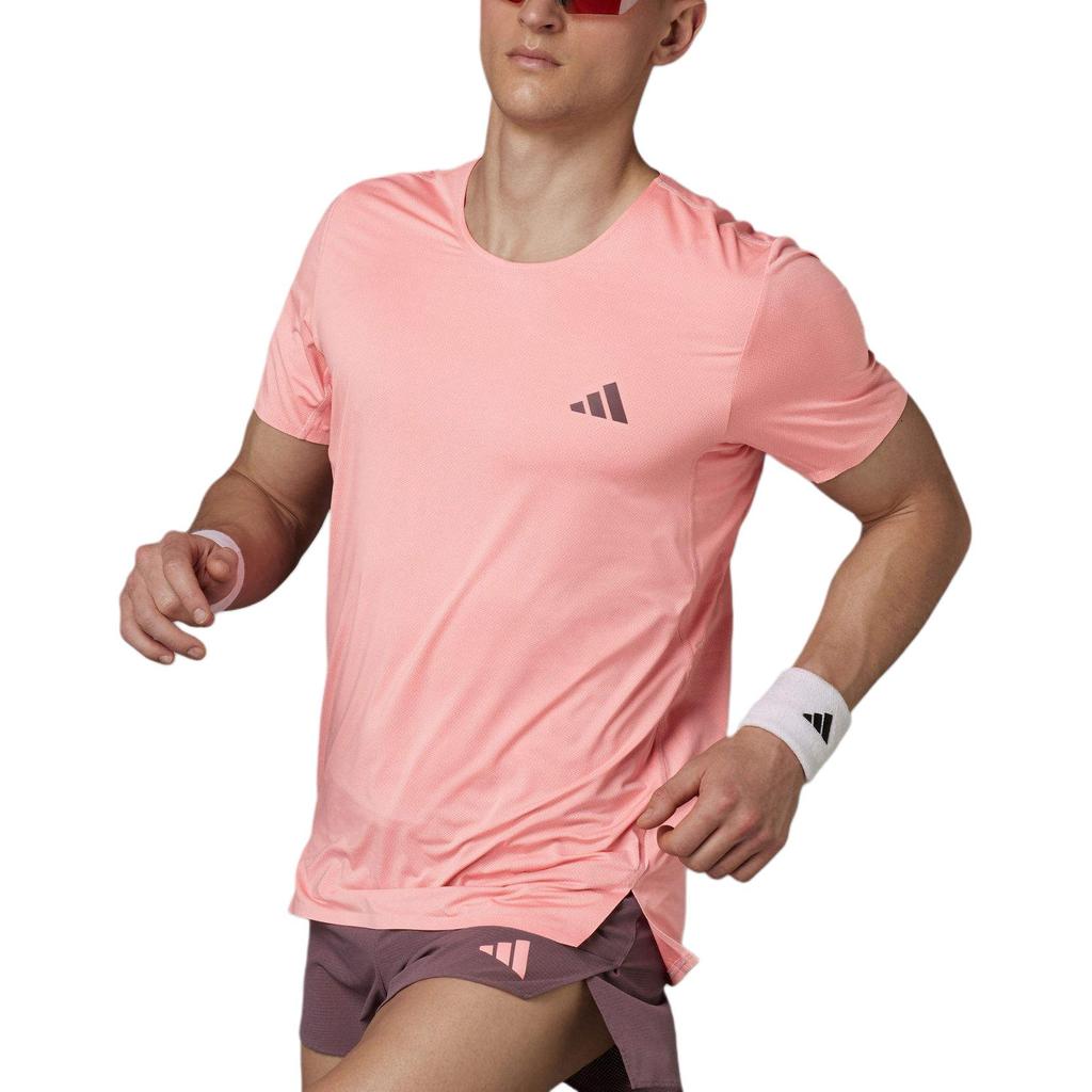 Adidas T Shirts Men's Pink Crew Neck Moderate Straight Fit IM8548